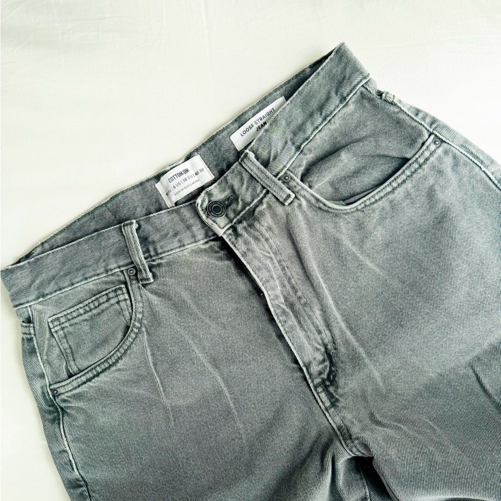 Vintage Style Grey cotton straight leg jeans size 6